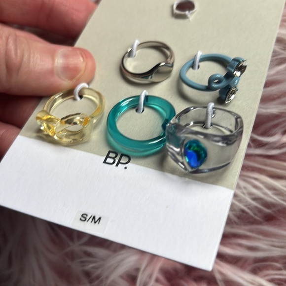 NWT BP BŁUE/CŁEAR RING SET S/M - Picture 7 of 7